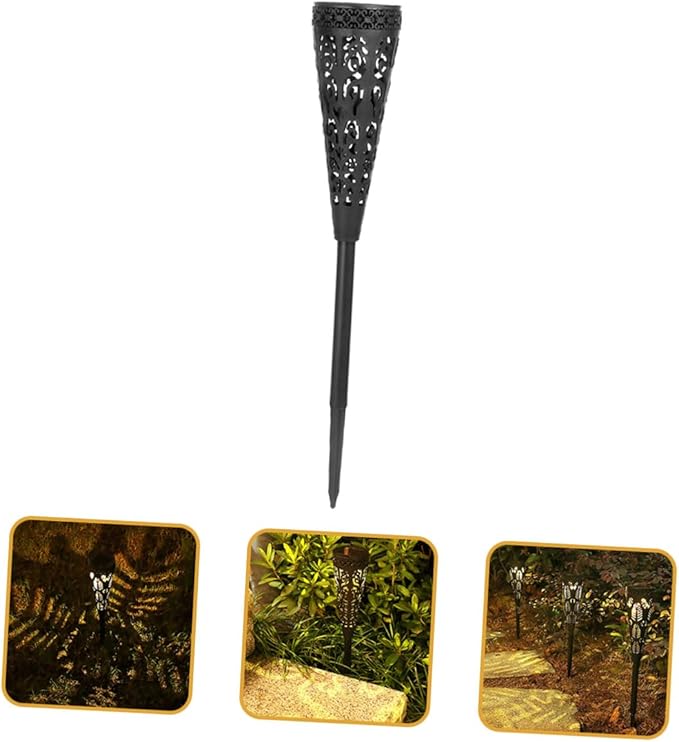 Lurrose 4pcs Solar Pathway Lights Warm White LED Outdoor Solar Garden Lawn Patio Waterproof Decorative Landscape Lighting