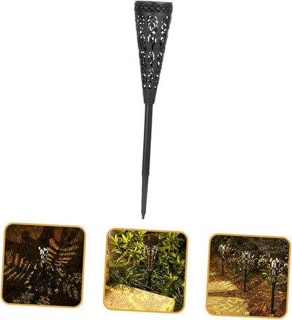 Lurrose 4pcs Solar Pathway Lights Warm White LED Outdoor Solar Garden Lawn Patio Waterproof Decorative Landscape Lighting
