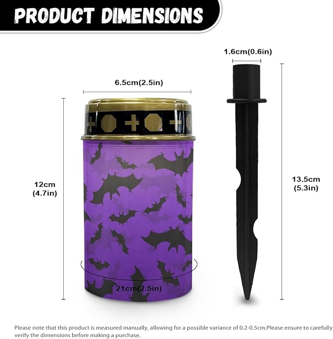 Cemetery Lights Purple Bat Warm White LED Yard Solar Light for Grave Pathway Deco Energy Conservation Sympathy | Lumora