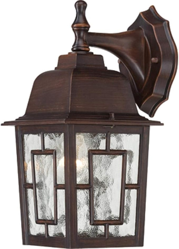 Nuvo Lighting 60/4922 Banyon One Light Wall Lantern/Arm Down 100 Watt A19 Max. Clear Water Glass Rustic Bronze | Lumora