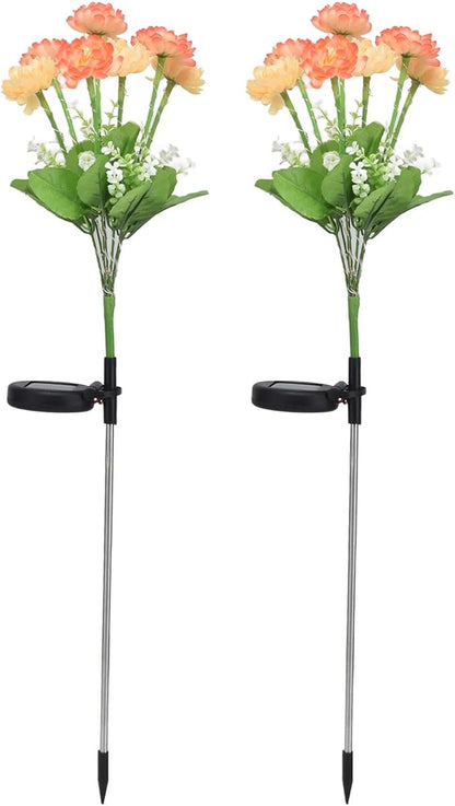 ZJchao Solar LED Flower Lights Garden Patio Lawn Yard Pathway Simulation Decorative Stake Lights for Outdoor