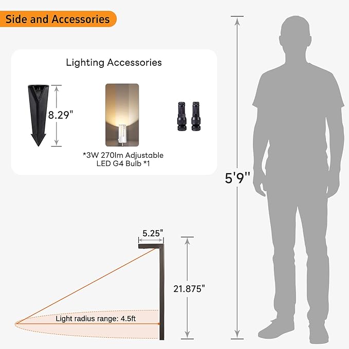 Gardenreet Outdoor Brass Pathway Lights, Warm & Neutral White Adjustable Low Voltage Landscape Path Light, 12v LED Light IP65 Waterproof, Bronze for Outside Garden Yard with G4 Bulb (4 Pack)