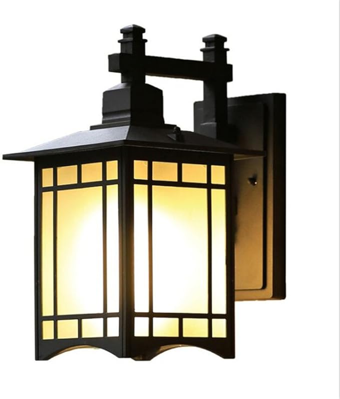ATC® Outdoor Wall Sconce Single-Light Aluminum Material Wall Lantern with Frosted Glass Panels Waterproof Square Wall Lamp for Porch Deck Patio Balcony