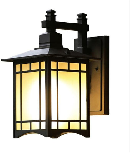 ATC® Outdoor Wall Sconce Single-Light Aluminum Material Wall Lantern with Frosted Glass Panels Waterproof Square Wall Lamp for Porch Deck Patio Balcony