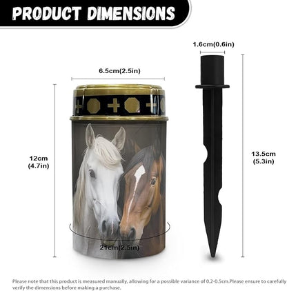 Couple Horse Solar Garden Lights Outdoor Solar Stake Lights Memorial Cemetery Decorations Driveway Markers for Outside Patio Yard Pathway Gravesite Decor for Loss of Loved One
