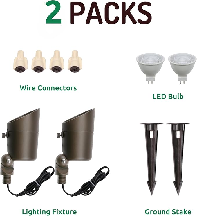 Lumina Lighting® 5W Landscape Lighting 12V Landscape Lights Low Voltage Landscape Spotlights Warm White Waterproof | Lumora