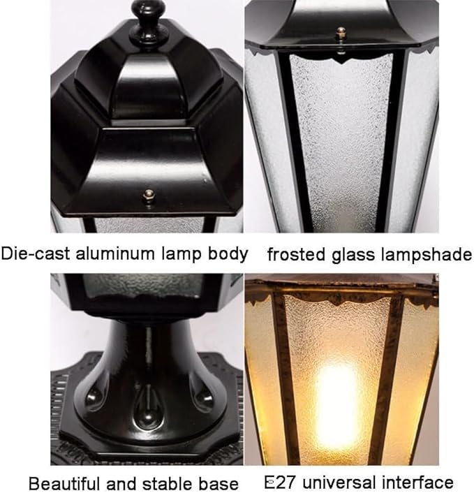 European Style Wall Lights Outdoor Landscape Post Head Light Fixture Exterior Garden Courtyard Yard Patio Column | Lumora