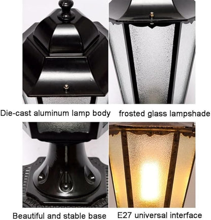 European Style Wall Lights Outdoor Landscape Post Head Light Fixture Exterior Garden Courtyard Yard Patio Column Lamp Square Gate Pillar Lighting Fixtures