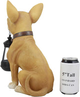 Ebros Picante Mexican Chihuahua Dog Decor Path Lighter Statue 12.5" Tall with Solar LED - Garden Figurine Light | Lumora