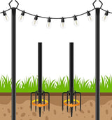 LETIANPAI 10Ft String Light Poles 4 Pack,Light Poles for Outside Lights,Outdoor with Fence Brackets Hanging | Lumora