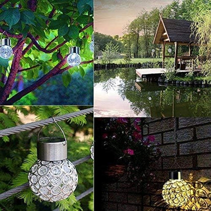 Yosoo Decorative Garden Lights, Colorful Solar Lights Ball, Outdoor Hanging 7 Colors LED Crackle Glass Globe, for Lawn, Patio Yard, Walkway Driveway, Pathway Landscape