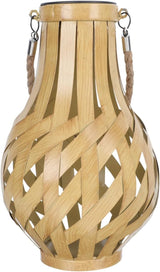 Solar Lantern for Outdoor Garden Decor Bamboo Weaving Hanging Light Modern Patio Night Light Solar Power Creative | Lumora