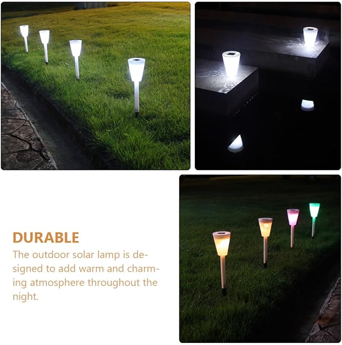 Mipcase Solar Garden Stake Light Outdoor Solar Pathway Lamp White Light with Adjustable Two Modes Hollow Insect Pattern for Yard and Patio Random Color