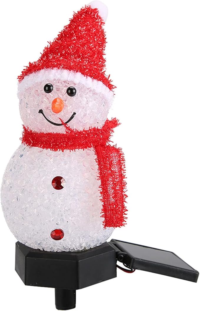 Christmas Solar Pathway Lights, Outdoor Water Proof LED Solar Energy Saving Snowman Christmas Garden Light for Lawn Courtyard Decoration