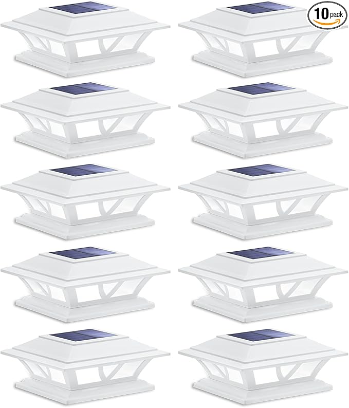 SIEDiNLAR Solar Post Lights Outdoor 2 Modes LED Fence Deck Cap Light for 4x4 5x5 6x6 Posts Garden Patio Decoration | Lumora