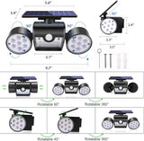 Solar Lights Outdoor, 30 LED Solar Security Lights with Motion Sensor Outdoor Spotlights IP65 Waterproof 360° | Lumora
