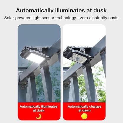 Solar Clip Light With Motion Sensor, 2026 new Clamp On Solar Lights For Camping Adjustable Clip On Led Light For Garden Multifunctional Clip Lamp For Garage, Emergency Led Light For Home (2PCS)