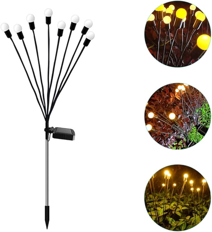 POPETPOP Solar Pathway Lights 8 LED Solar Powered Garden Decoration Waterproof Function for Outdoor Use Landscape Lighting and Festive Events
