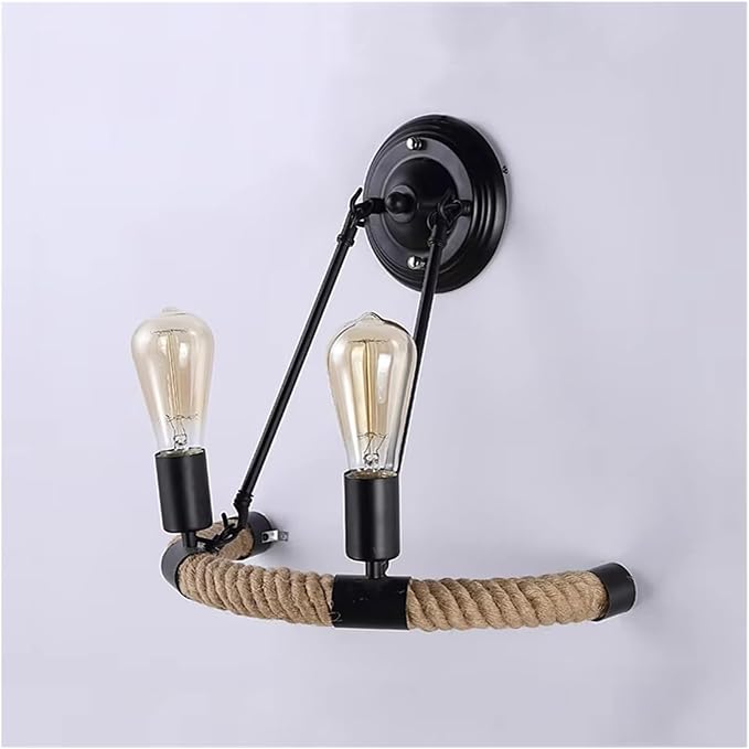 Vintage Retro Loft Rope Wall Lamp Bedroom Bedside Aisle Corridor Pub Balcony Bar Club Cafe Light Indoor Wall Sconce | Lumora
