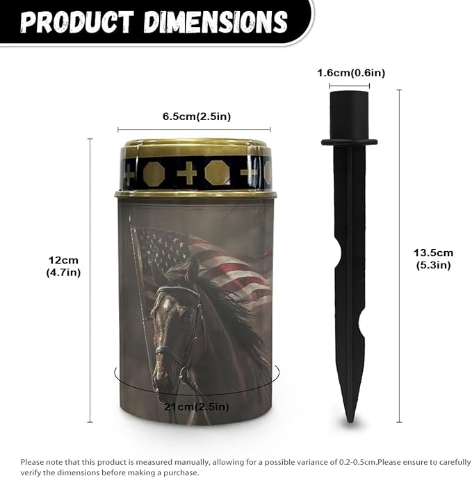 Solar Lights Outdoor American Flag and Horse Print LED Solar Garden Light Universal Solar Pathway Lights Outdoor Cemetery Solar Light