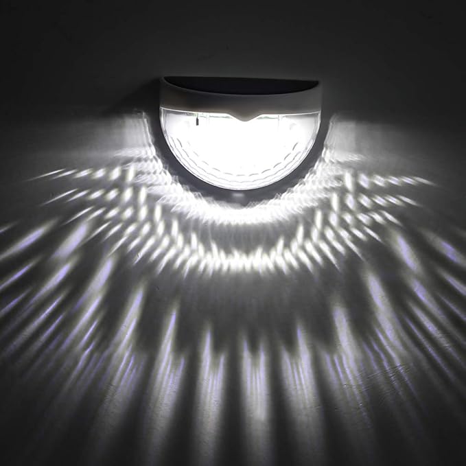 Semi Circle Solar Light, EpicGadget 6 LED Solar Light Fence Path Light Sensor Wall Outdoor Garden Patio Light (2 Pieces)