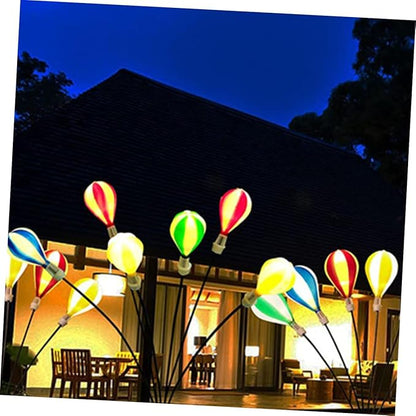 VANZACK Solar-Powered Garden Lights 2 Pack Air Balloon Shape Decorative Stake Lights Led for Outdoor Yard Decorations Automatic Night Lighting Energy-Saving