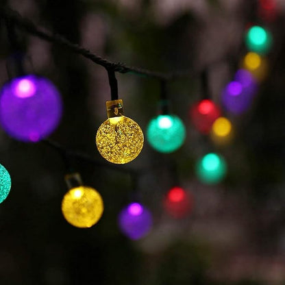 Solar String Lights Outdoor Lights led Bubble Ball Light String 8 Functions Festive Courtyard Decoration Lantern Crystal Ball Outdoor Solar Light