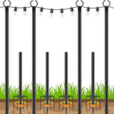 4 Pack 10 FT String Light Poles,Metal with Fork Lights Poles for Outdoor String Light, Rustproof Heavy Duty for | Lumora