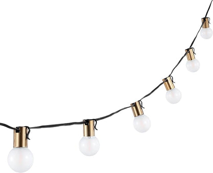 SAFAVIEH Lighting Collection Farrynn Brass/Black 10-Foot LED Outdoor String Lights