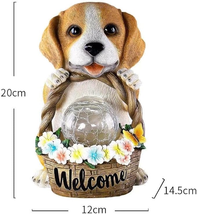 Solar Outdoor Lights, Puppy Statue Garden Lights, Resin Decorative Lights for Yard, Pathways, Landscape Lighting, Solar Spot Lights Outdoor, Solar Security Lights, Garden Statues, Cute Stuff