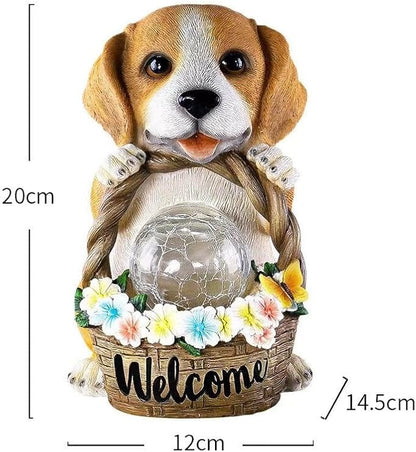 Solar Outdoor Lights, Puppy Statue Garden Lights, Resin Decorative Lights for Yard, Pathways, Landscape Lighting, Solar Spot Lights Outdoor, Solar Security Lights, Garden Statues, Cute Stuff
