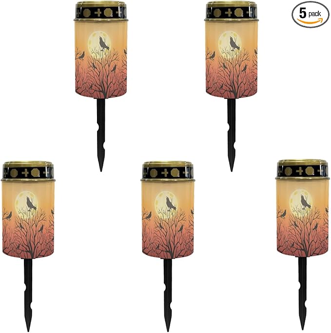 Halloween Birds Solar Lights Outdoor,Solar Stake Lights Garden Lights,Waterproof Solar Lights for Outside Yard Patio Walkway Halloween Decoration Landscape Lighting Spotlight