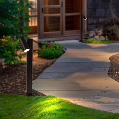 Modern Pathway Lights Adjustable Angle Spotlight Post Lights Outdoor Path Lights LED 2700K Warm Light Walkway Lighting Landscape Sideway Lighting IP65 Waterproof (1-Light)