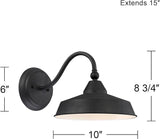 John Timberland Willard Rustic Industrial Farmhouse Outdoor Barn Light Fixture Textured Black LED Gooseneck 8 3/4" | Lumora