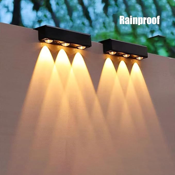 Solar Fence Lights - Waterproof Lighting - Solar Deck Lights | for Outdoor Garden Yard Patio Porch Deck Fence Path Backyard Front Yard Poolside Balcony