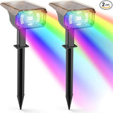 Solar Spotlights for Outside 2 Pack,Auto On/Off Landscape Spotlights, USB & Solar Powered Wall Lights, 3 Light | Lumora