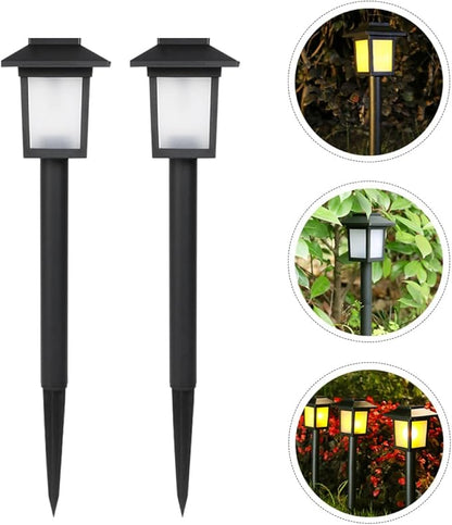 Cabilock 4pcs Solar Yard Lights Outdoor Waterproof LED Solar Pathway Lights for Garden Lawn Patio Landscape Lighting