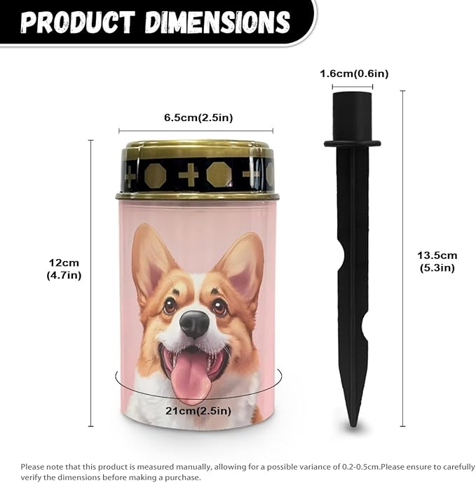Cemetery Solar Lights for Grave Cute Dog Solar Memorial Lights for Pet Graves Set of 2 Waterproof Outdoor Solar Lights Grave Decorations for Cemetery Grave Lamp Garden Yard Decor