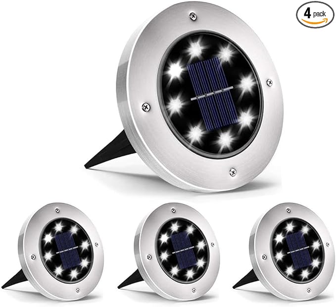 INCX Solar Lights for Outside, 4 Pack Solar Light Outdoor Waterproof, Garden Lights Landscape Lighting for Lawn | Lumora
