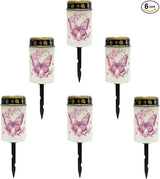 Pink Butterfly Outdoor Solar Lights LED Lantern Solar Garden Stake Lights Solar Powered Fairy Lights for Outside | Lumora
