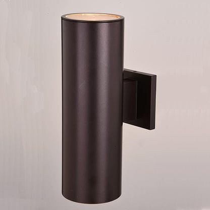VAXCEL Chiasso Modern Outdoor Porch Light, 5" W x 14.25" H 2-Light Deep Bronze Cylinder Wall Sconce, Waterproof Up and Down Wall Light for Porch, Patio, Deck, or Front Door