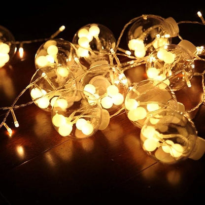 String Lights, LED Outdoor Indoor LED Wishing Ball Icicle Led Lights Outdoor Lighted Holiday Displays Hanging Lights Patio Edison Bulb Rope Lights Christmas Festive Wedding Curtain Decoration Lights