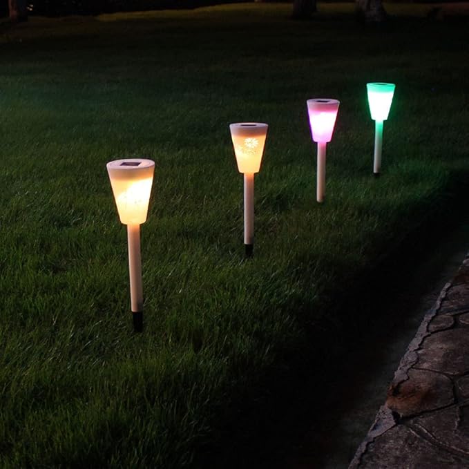 Solar Pathway Lights Solar Lights Outdoor Garden Decorative Waterproof Solar Powered LED Landscape Lighting for Lawn Patio Yard Walkway Driveway 3 Pack