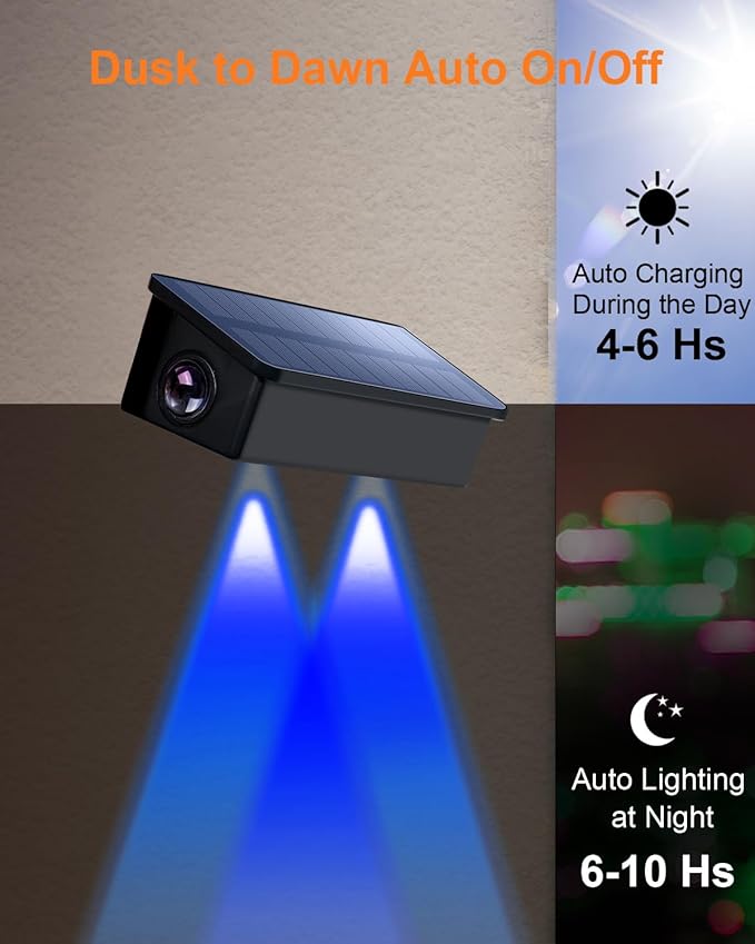 12 Pack Color Changing Solar Powered Fence Lights Outdoor Decorative LED Waterproof Yard Lamps for Outside Wall | Lumora