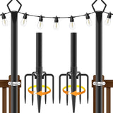 AILBTON 2 Pack 10Ft String Light Poles,Light Poles for Outside String Lights,Outdoor Light Poles with Fork,Metal | Lumora