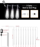 Flacchi White 10 Tube 240 LED Raindrop Meteor Shower Icicle Lights with Timer Function for - Outdoor String Light | Lumora