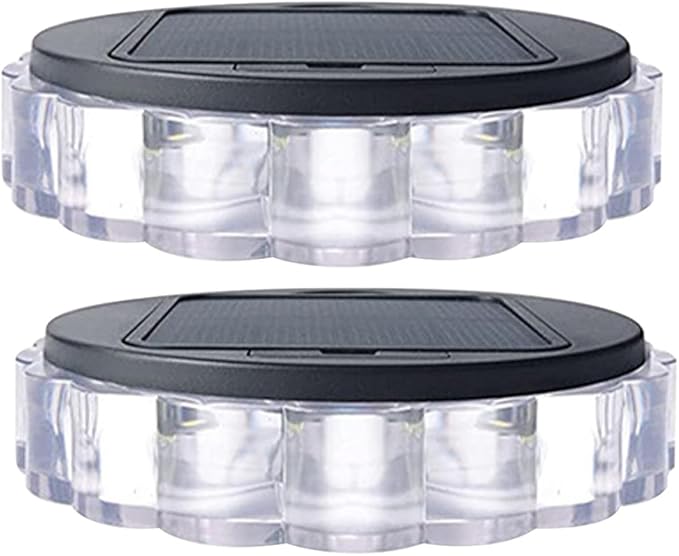 2pcs Solar Powered Wall Lights Outdoor Garden Patio Yard Plastic Solar Lamps White Light for Fence Pathway Lighting | Lumora