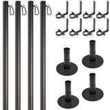 EXCELLO Global Products Premium String Light Poles - 4 Pack - Extends to 10 Feet – Deck Mount - Outdoor Path Light | Lumora