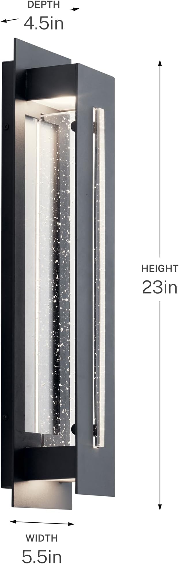 Kichler River Path 23" LED Outdoor Wall Light in Textured Black, 1-Light Contemporary Exterior Wall Sconce with | Lumora