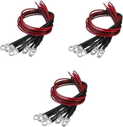 DOITOOL 30pcs Led Bulb Lamp Pre-wired Cables for Easy Installation for Cars Toys and Decorative Lighting White